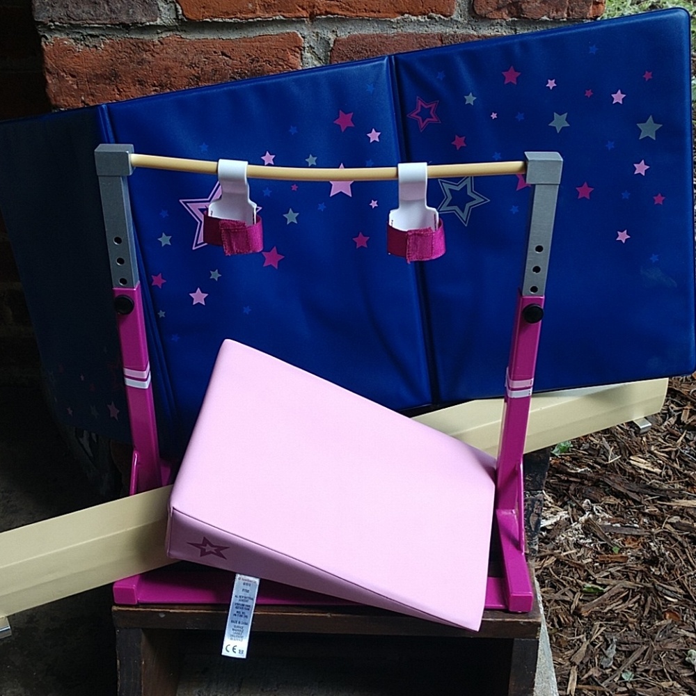 American girl doll gymnastics set.